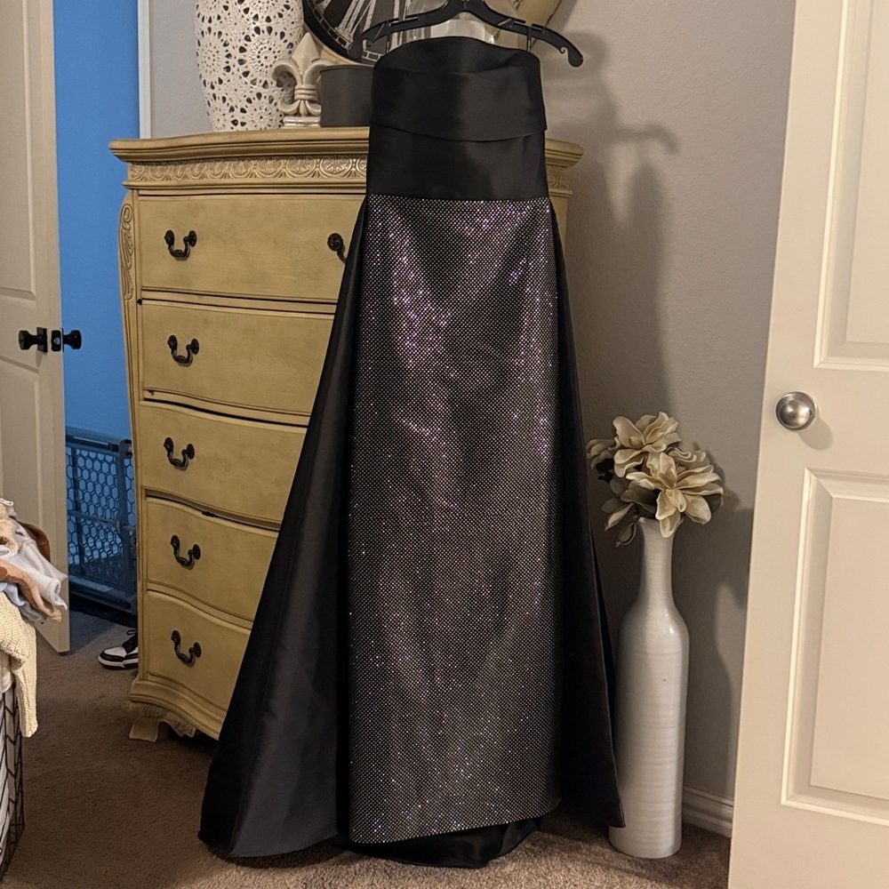 Solace London Tiffany Crystal Black Maxi Dress
